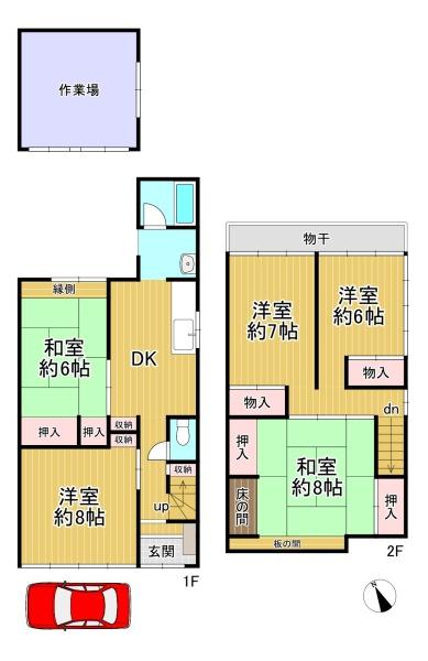 京都市北区鷹峯黒門町　中古戸建 間取図・土地図