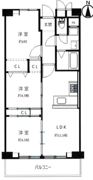 上本町ガーデンハイツ 間取図・土地図