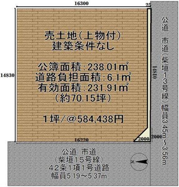 松原市柴垣1丁目　売土地 間取図・土地図