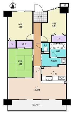 今福グリーンマンション 間取図・土地図