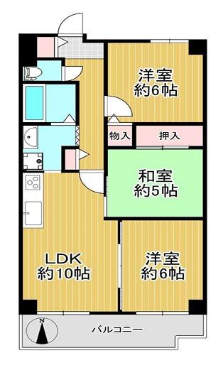 鶴見緑地レックスマンション 間取図・土地図