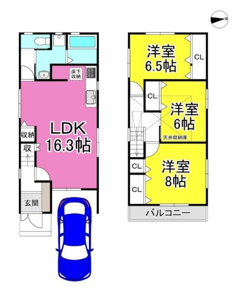京都市南区東九条北松ノ木町　中古戸建 間取図・土地図