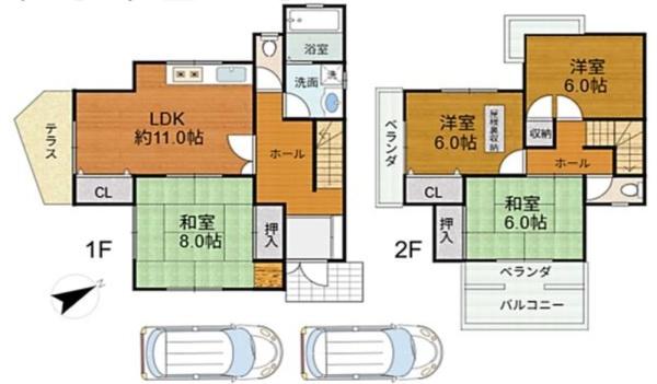 和泉市善正町　中古戸建 間取図・土地図