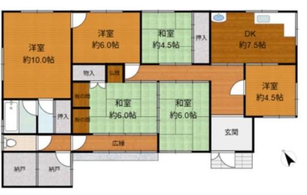 和泉市富秋町2丁目　中古戸建 間取図・土地図