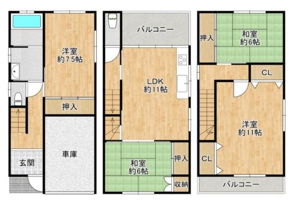 大阪府大阪市東住吉区湯里４丁目 間取図・土地図