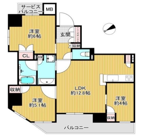 ワコーレ西田辺リーヴス 間取図・土地図