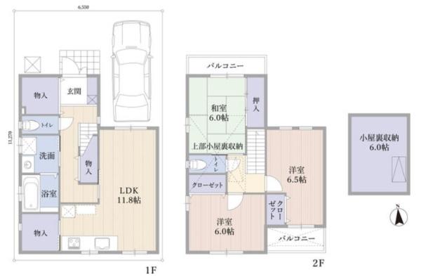 京都市右京区嵯峨中又町　中古戸建 間取図・土地図