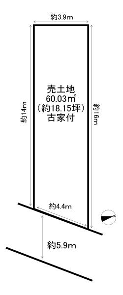 京都市左京区一乗寺東杉ノ宮町　古家付売土地 間取図・土地図
