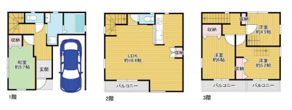 大阪市大正区平尾２丁目　中古戸建 間取図・土地図