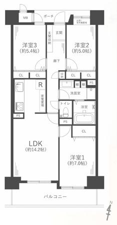 シティコーポ鴫野2号棟 間取図・土地図