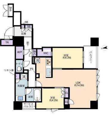 ブランズタワー谷町4丁目 間取図・土地図