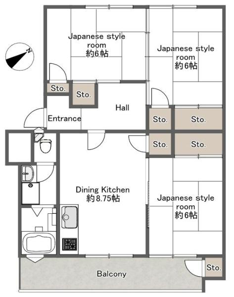 泉北茶山台第一次住宅１１号棟 間取図・土地図