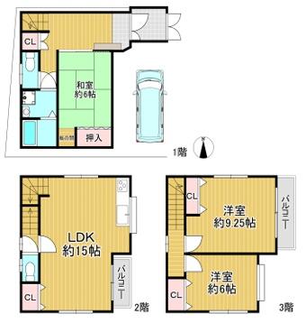 大阪市住之江区泉1丁目　中古戸建 間取図・土地図