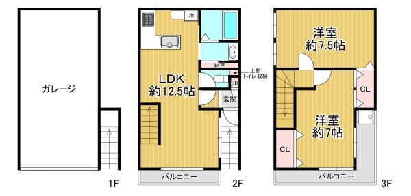 大阪市西成区松3丁目　中古戸建 間取図・土地図