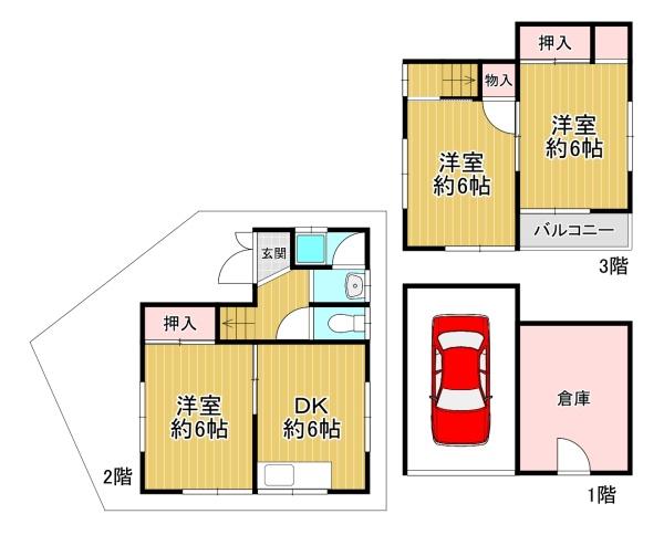 尼崎市東本町4丁目　中古戸建 間取図・土地図
