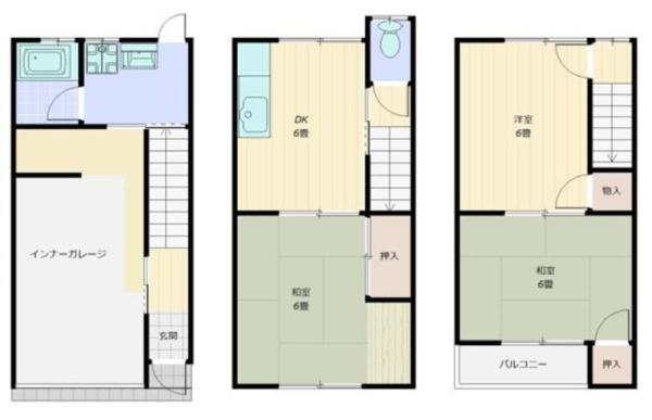 大阪市東住吉区照ケ丘矢田2丁目　中古戸建 間取図・土地図