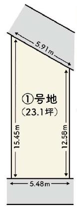 京都市北区紫竹上竹殿町　1号地　建築条件無売土地 間取図・土地図