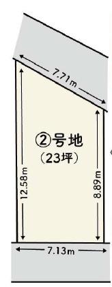 京都市北区紫竹上竹殿町　2号地　建築条件無売土地 間取図・土地図