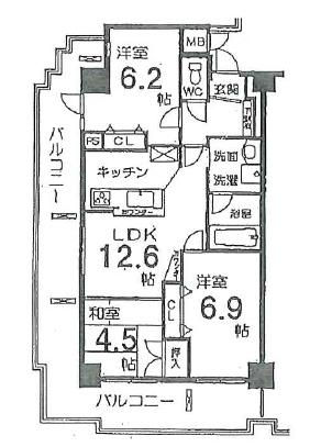 信開ガーデンコート西大路 間取図・土地図