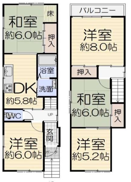 堺市中区深阪5丁　中古戸建 間取図・土地図