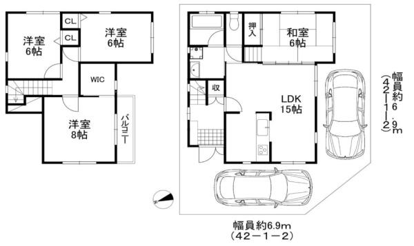 和泉市小田町　中古戸建 間取図・土地図