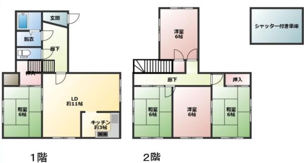 堺市南区鉢ヶ峰寺　中古戸建 間取図・土地図