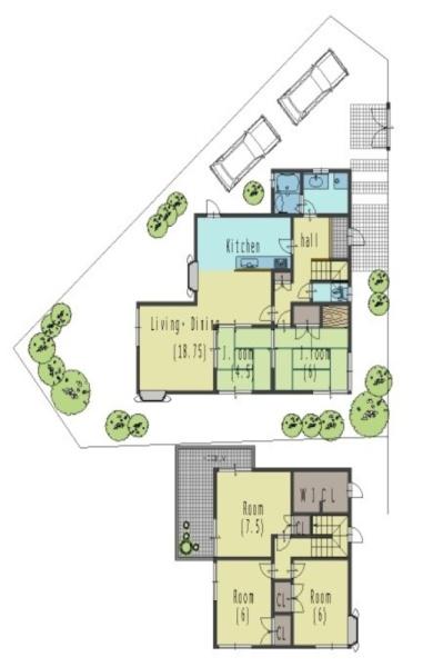 富田林市須賀1丁目　中古戸建 間取図・土地図