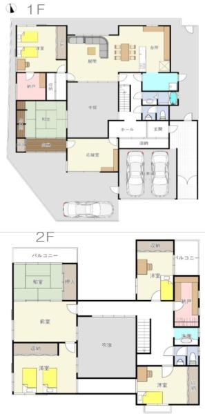 松原市新堂1丁目　中古戸建 間取図・土地図