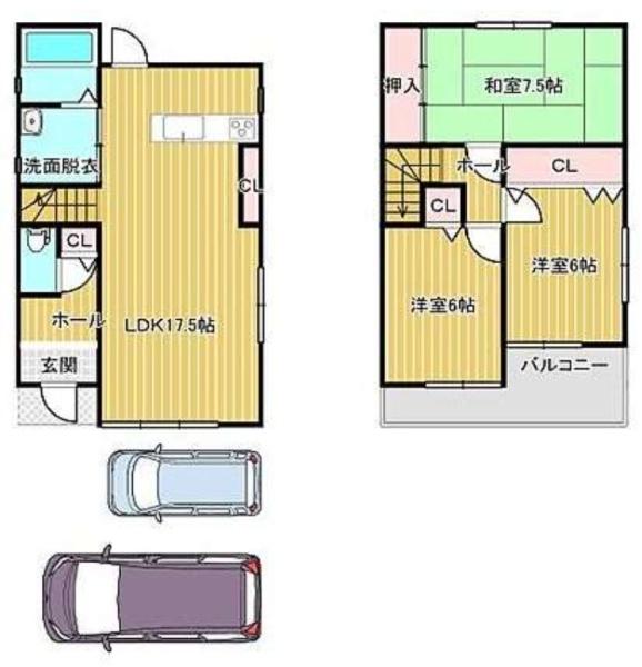 羽曳野市軽里3丁目　中古戸建 間取図・土地図