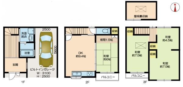 大阪市鶴見区放出東1丁目　中古戸建 間取図・土地図