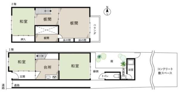 京都市左京区大菊町　中古戸建 間取図・土地図
