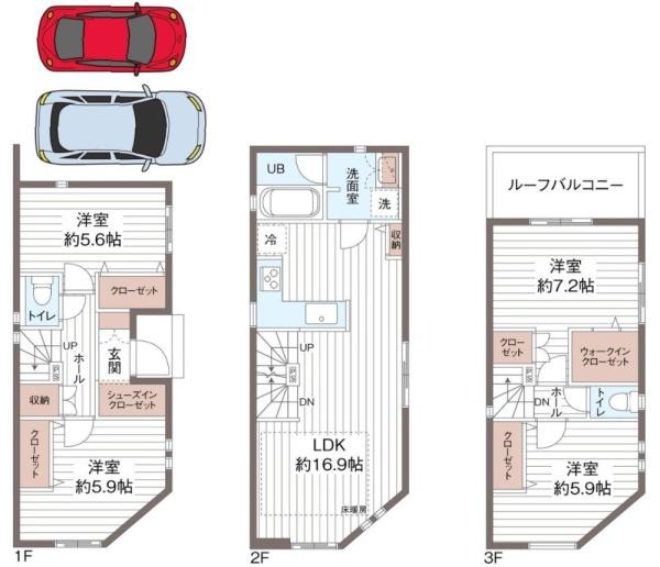 大阪市平野区平野本町1丁目　中古戸建 間取図・土地図