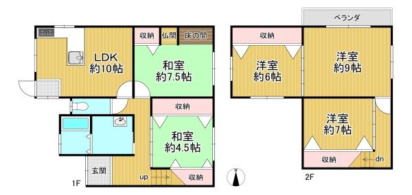 京都市伏見区深草願成町　中古戸建 間取図・土地図