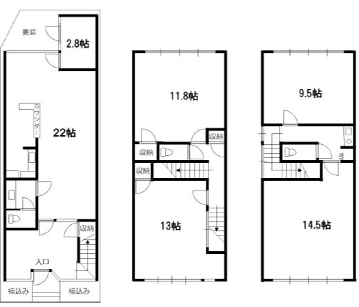 京都市中京区橘柳町　中古戸建 間取図・土地図