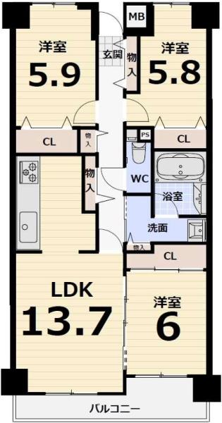 ギャラリーコートハイム新金岡イースト 間取図・土地図