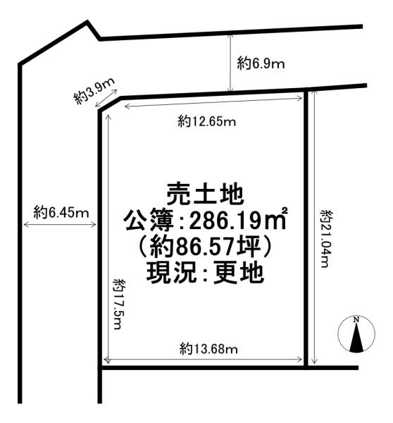 滋賀県高島市マキノ町西浜　建築条件無売土地 間取図・土地図