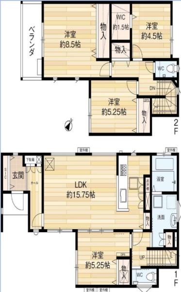 羽曳野市はびきの3丁目　中古戸建 間取図・土地図