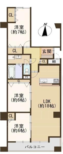 かもめ第一コーポ13号棟 間取図・土地図