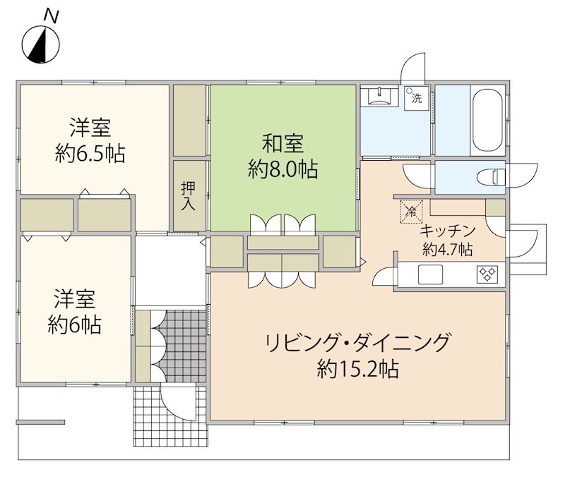 紫山五丁目(平屋） 間取図・土地図