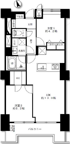 中村橋コンド 間取図・土地図