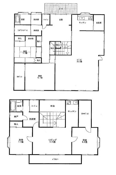 龍ケ崎市松葉４丁目　中古戸建 間取図・土地図