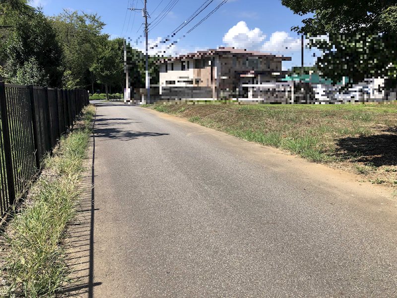 つくば市栗原　土地（181坪　10年特例用地） 現地写真（前面道路含む現地写真）