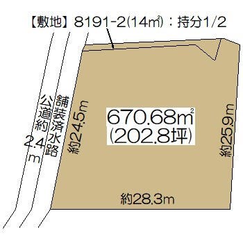 石岡市府中４丁目　土地 間取図・土地図