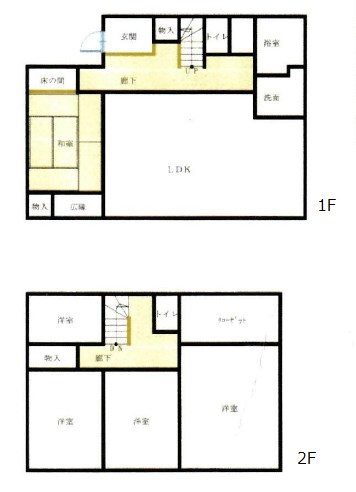 筑西市幸町３丁目　中古戸建 間取図・土地図