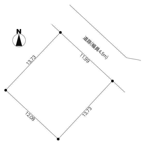 牛久市小坂町　土地 間取図・土地図