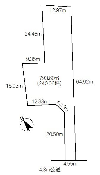 阿見町中央６丁目　土地 間取図・土地図