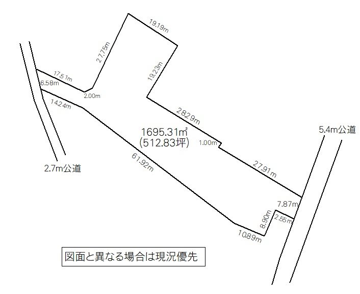 つくば市島名土地 間取図・土地図