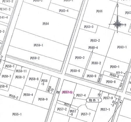 筑西市丙　土地 間取図・土地図