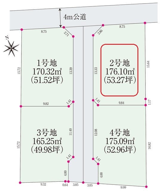 古河市上辺見　土地　２号地 間取図・土地図