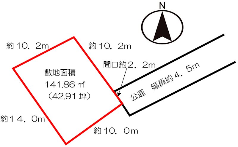 牛久市猪子町　土地 間取図・土地図